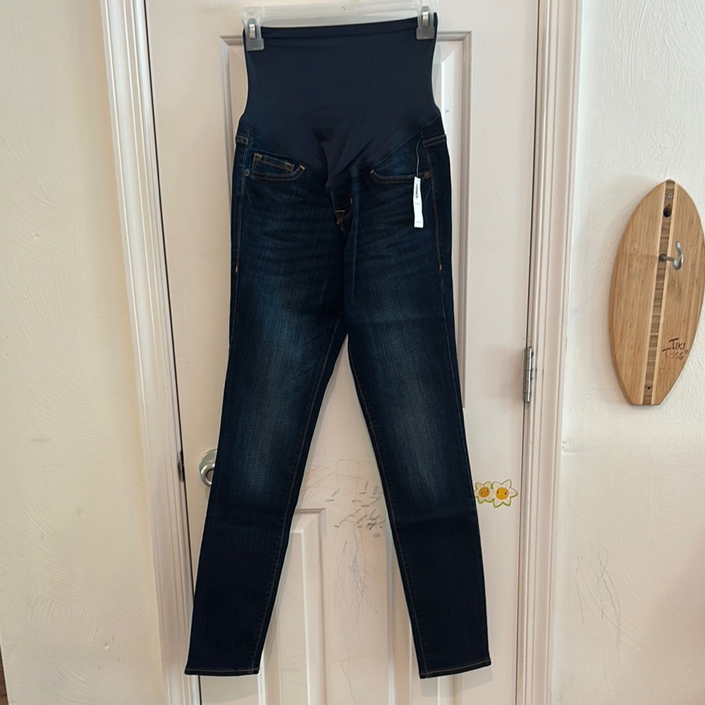 Old Navy Maternity High Belly Band Skinny Jeans with Stretch - Size 1